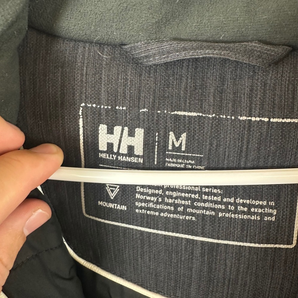 Helly Hansen Jacket Mens Medium Charcoal Grey Zip Hooded Outdoor Helly Tech - Picture 4 of 10
